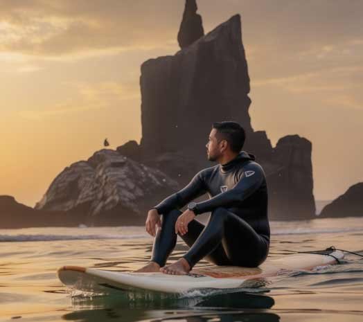 Surfista disfrutando las olas en Cerro Azul cerca de Lima
